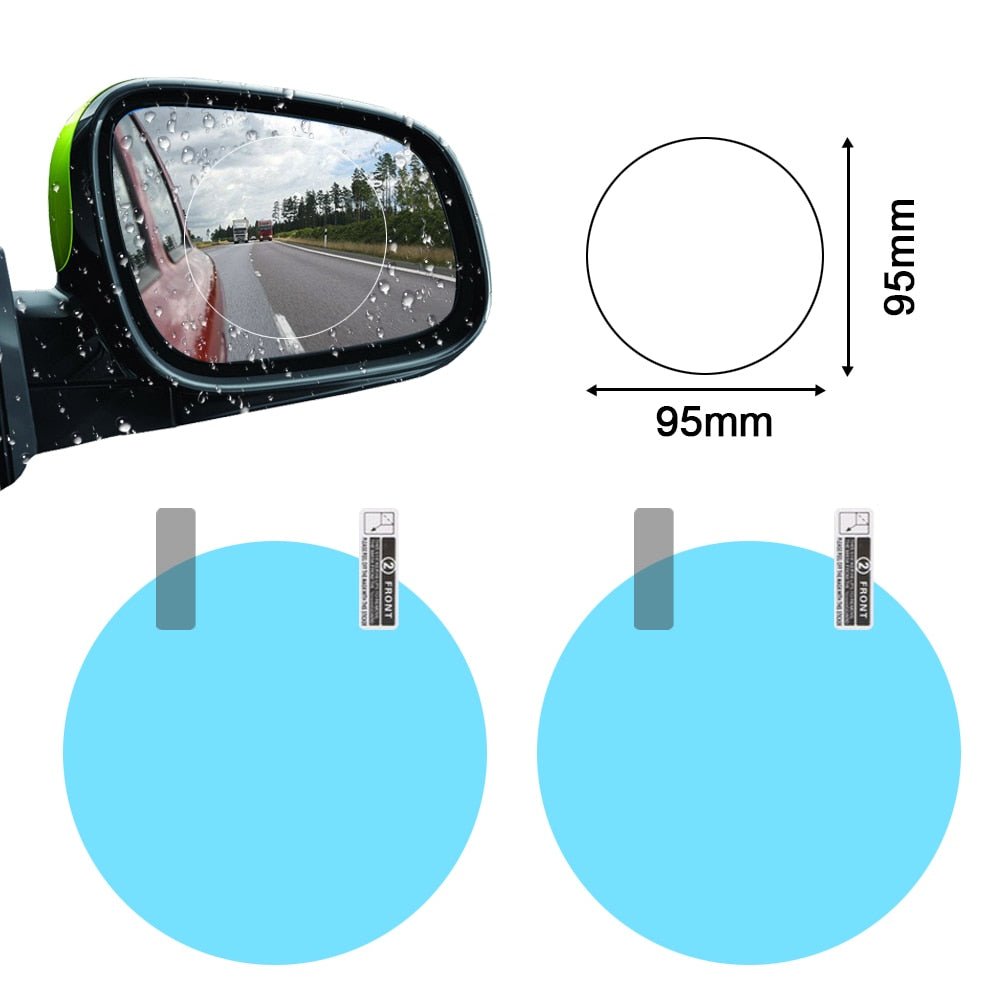 2Pcs Anti-Fog Car Rearview Mirror Sticker