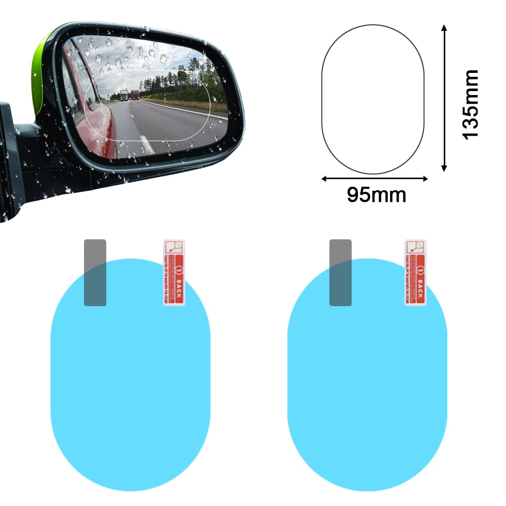 2Pcs Anti-Fog Car Rearview Mirror Sticker