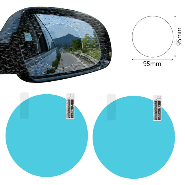 2Pcs Anti-Fog Car Rearview Mirror Sticker