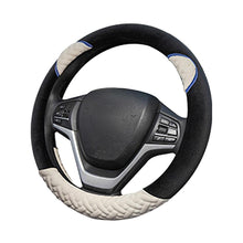 Load image into Gallery viewer, Plush Cartoon Car Steering Wheel Cover D-type Linen Carbon Fiber Leather Handlebar Cover Comfortable And Breathable