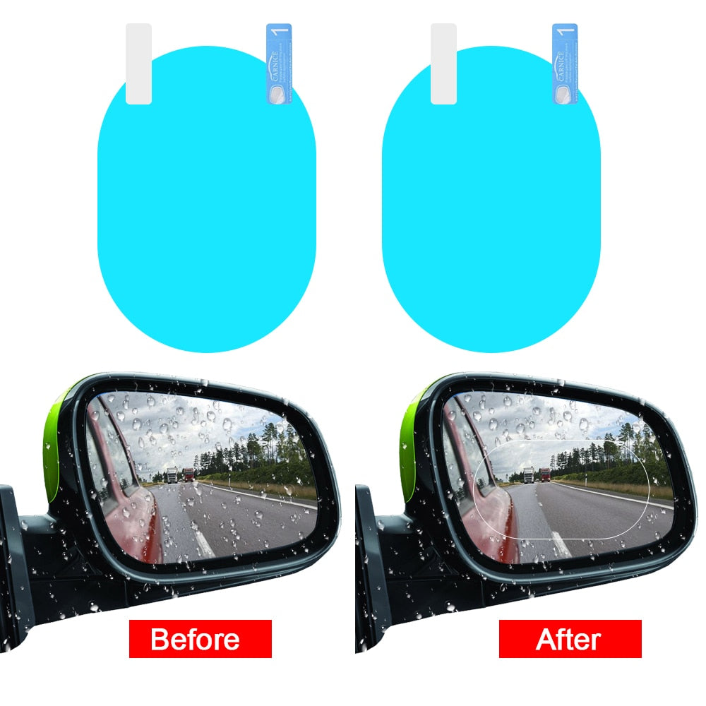 2Pcs Anti-Fog Car Rearview Mirror Sticker