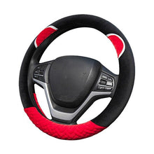 Load image into Gallery viewer, Plush Cartoon Car Steering Wheel Cover D-type Linen Carbon Fiber Leather Handlebar Cover Comfortable And Breathable